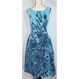 Lands End Women Fit Flare Blue & Navy Dress size 12